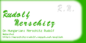 rudolf merschitz business card